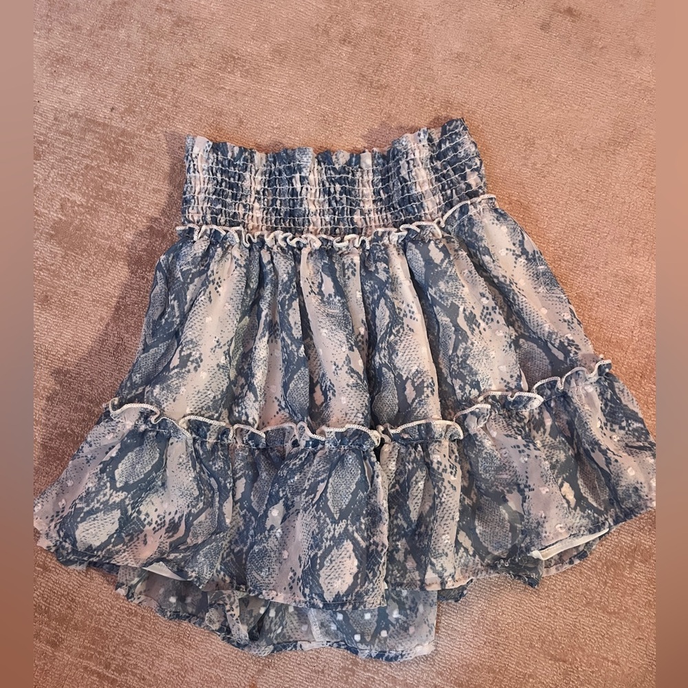 Altar’d State Blue Snakeskin Skirt